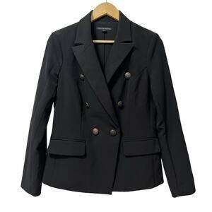 Boston Proper Womens Black Double Breasted‎ Blazer Size 8 Black Travel Office